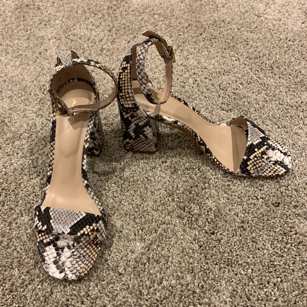 Snake print heels